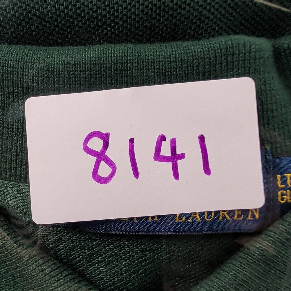 Polo Ralph Lauren Polo Shirt Mens LT Tall Green Pique Polo Match 3 Triple Pony - Picture 12 of 14